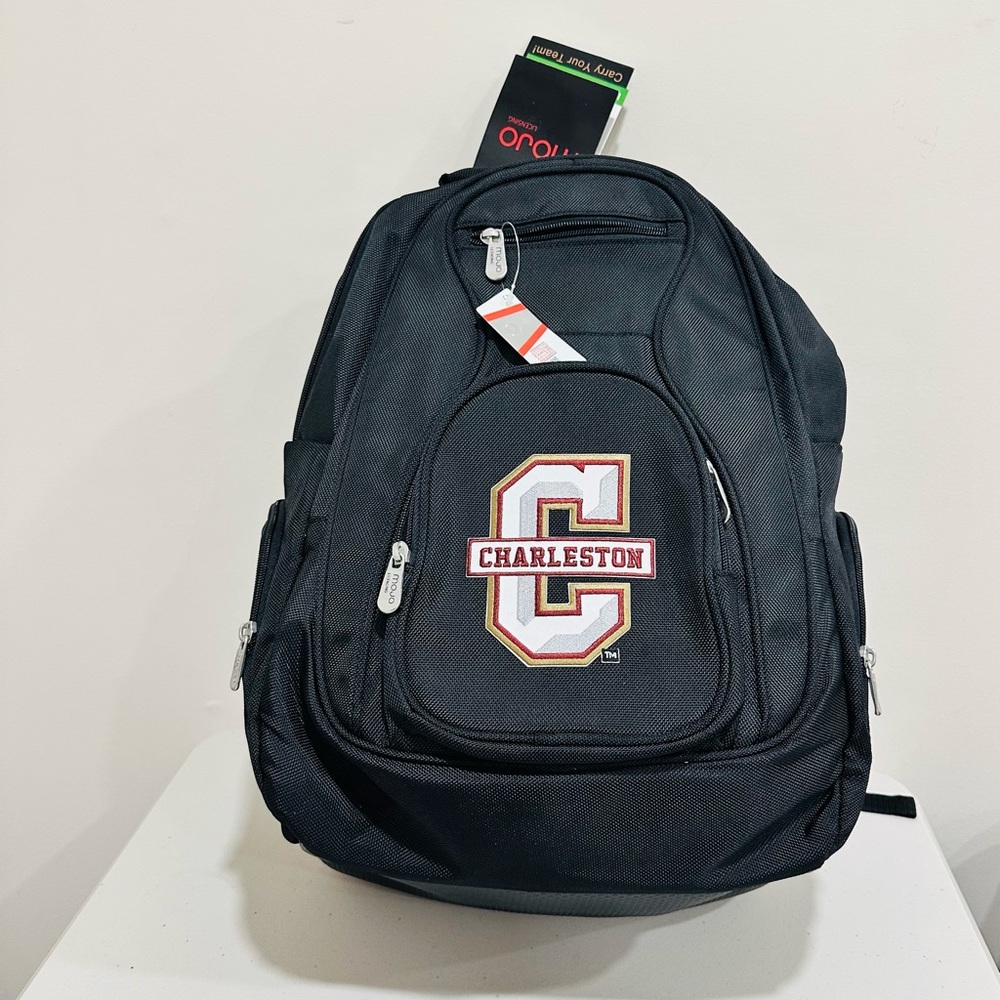 College of Charleston Cougars Mojo Licensing Black Backpack Laptop Bag